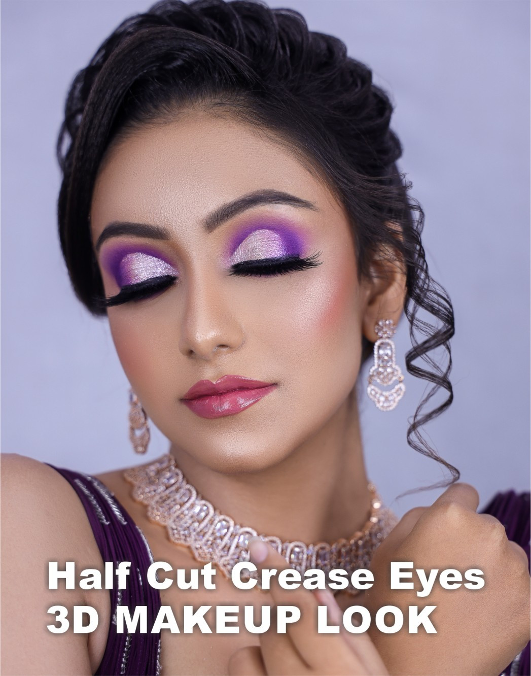 Half Cut Crease Eyes With 3D Makeup Look - Mkup002